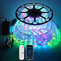 Vista 9 de ALITOVE Cuerda de luz de neón direccionable WS2811 RGB IC 32.8 pies, decoración de habitación, tira de píxeles programables flexibles de 24 V al
