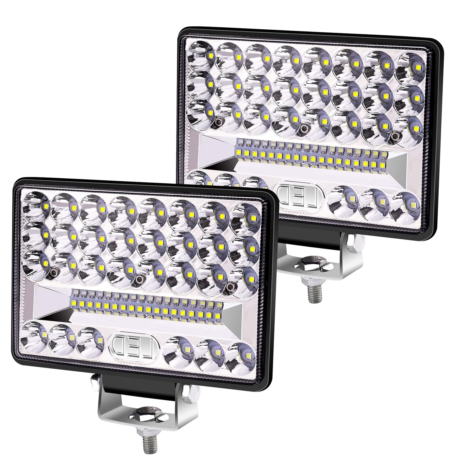 1 Par Faro Trabajo LED Focos de Coche 12V 6 Pulgadas 172W Focos LED Tractor 12V 24V Off-road Foco de Trabajo LED Faros Adicionales Luz de Niebla de Conducción IP67 per Off-Road SUV UTV ATV Camión