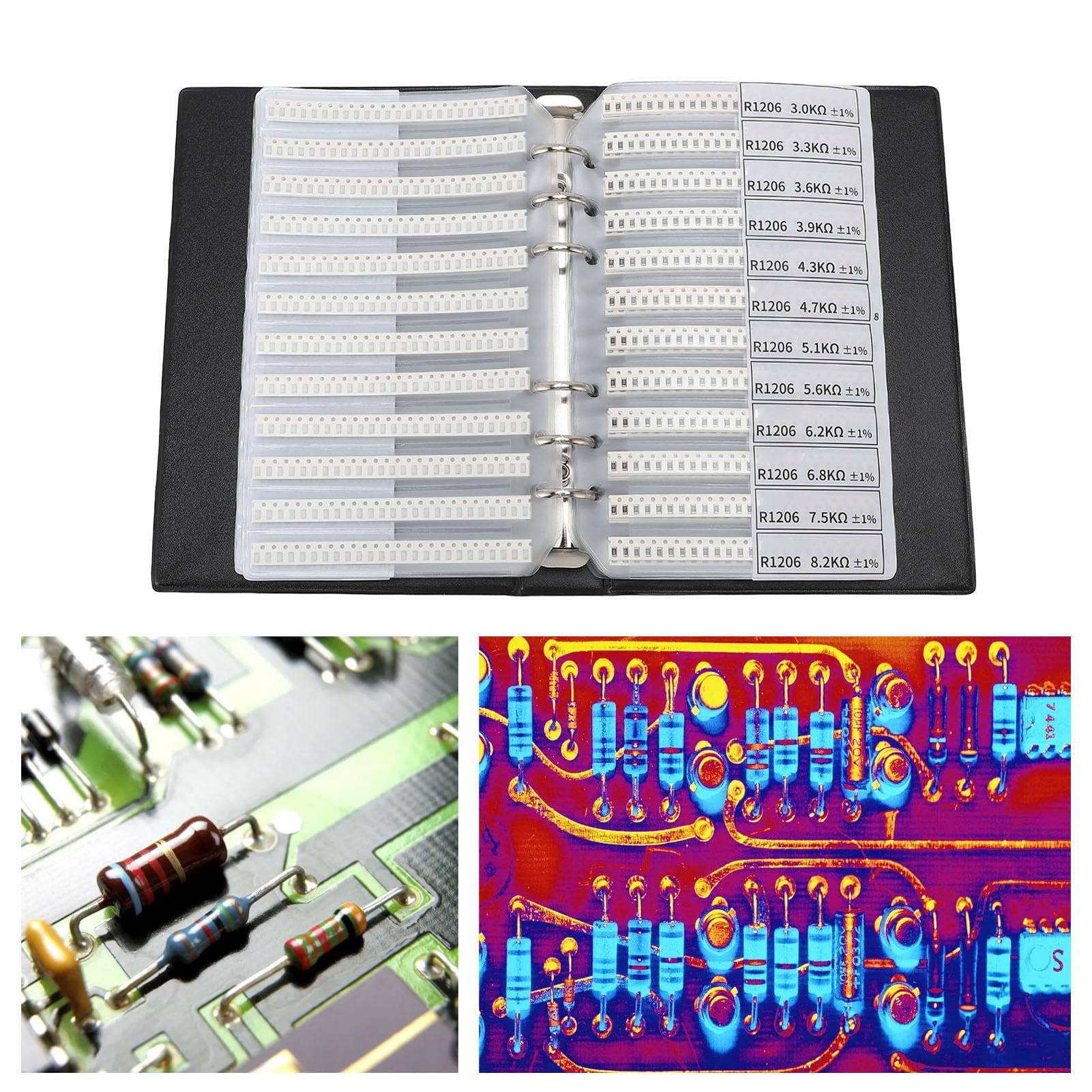 1206 serie SMD Resistore Kit 1% Accuratezza 170 Valori Capacità Esempio di Libro 50 ogni assortimento di componenti elettronici Set per esperimento di laboratorio professionisti
