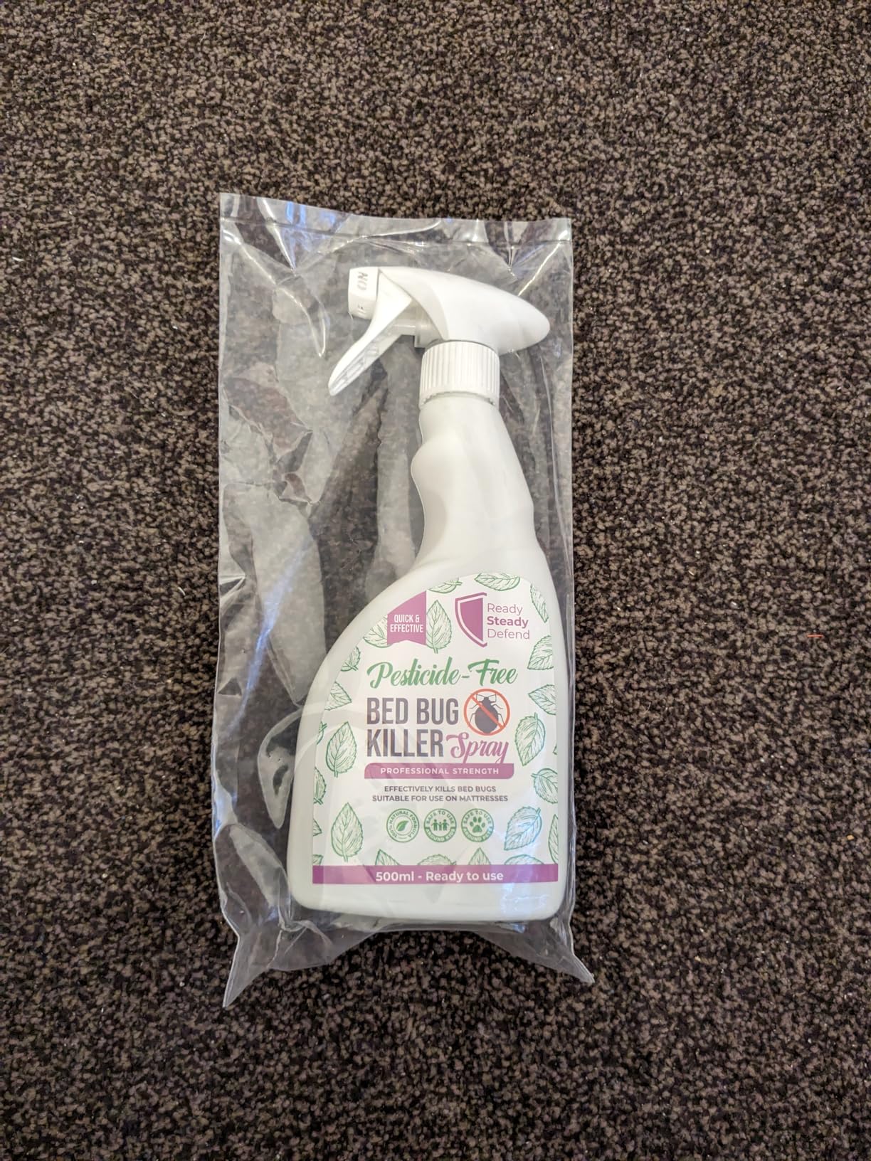 Bed Bug Killer Spray 500ml NonToxic, PlantBased Formula for