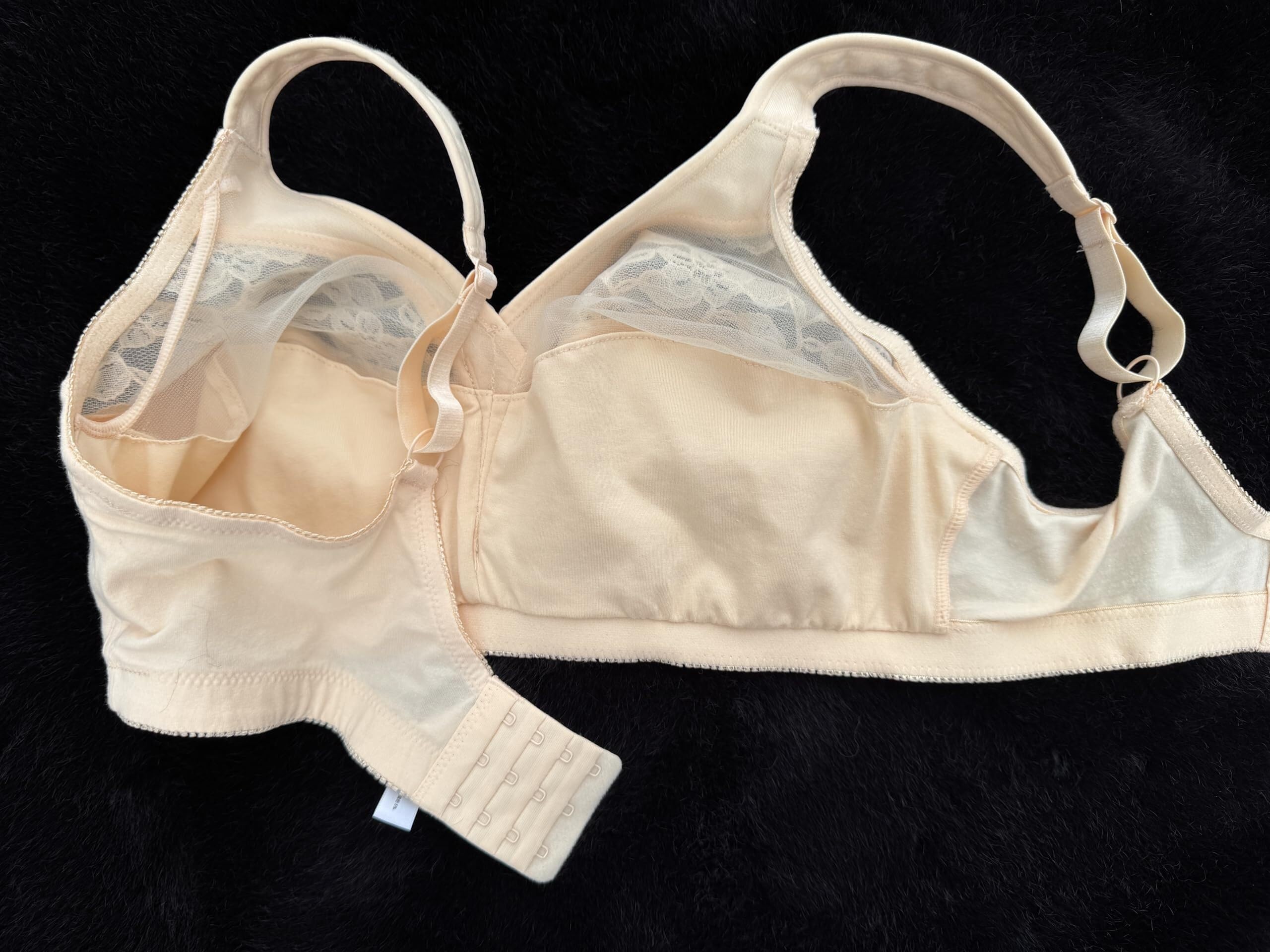 Biustonosz Po Mastektomii Z Bawełny W Dużym Rozmiarze Damski Bra Pooperacyjny, Bez Fiszbin, Komfortowy, Na Co Dzień, Z Silikonową Protezą Piersi(Beige,E_38/85)