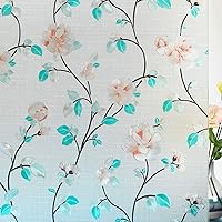 Vista 10 de Película decorativa para ventana grabada con estampado floral, película de privacidad para puerta, película de vidrio estática, sin pegamento, papel
