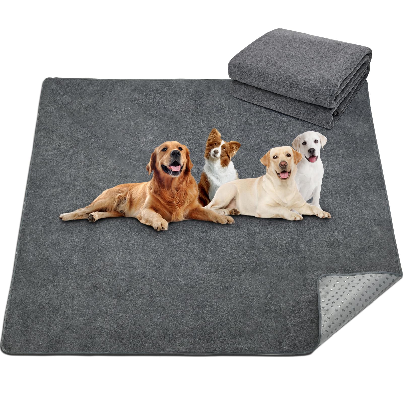 Welpenunterlagen Waschbar, 1er Schnell Absorbierend Puppy Pads 153x122 cm | Auslaufsichere, Rutschfeste Urin Unterlage für Welpen, Alte und Inkontinente Hunde, einsetzbar für Laufstall, Kiste, Sofa