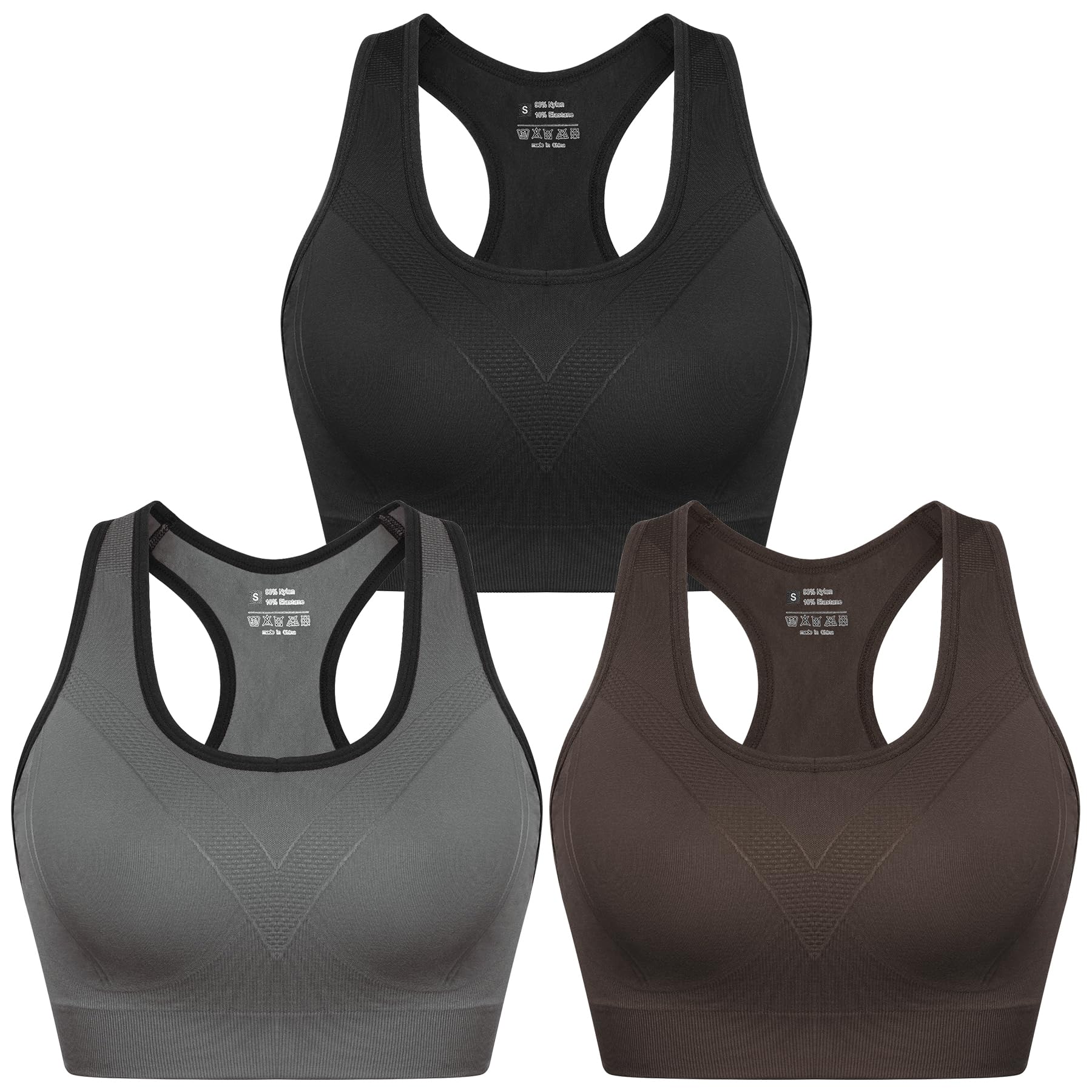 Sykooria Donna Reggiseno Sportivo Reggiseno da Allenamento Senza Ferretto Top Fitness Donna Palestra Imbottito per Ginnastica Yoga S-XXL
