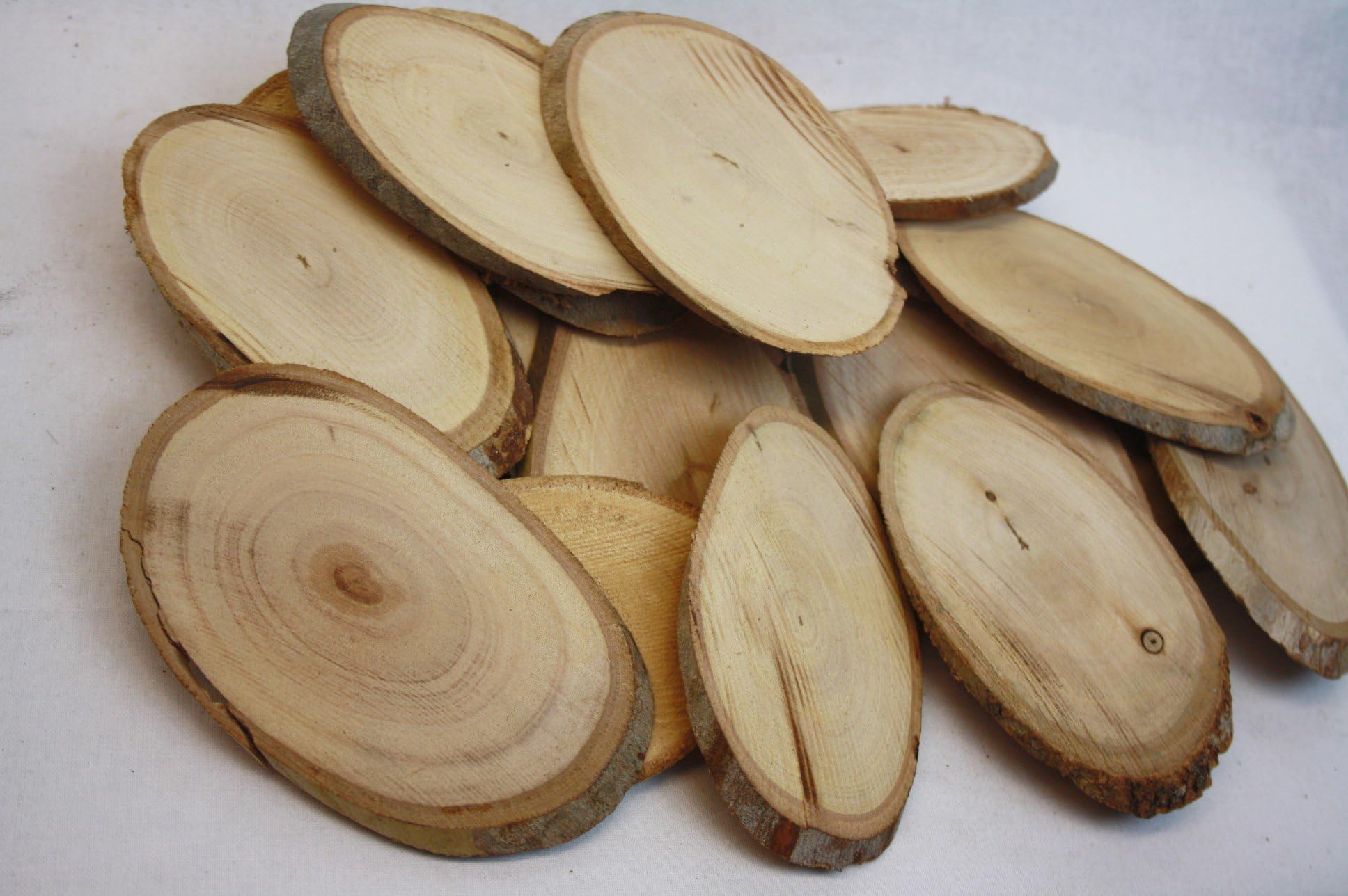 20 Rustic Oval Wood Slices x 12cm