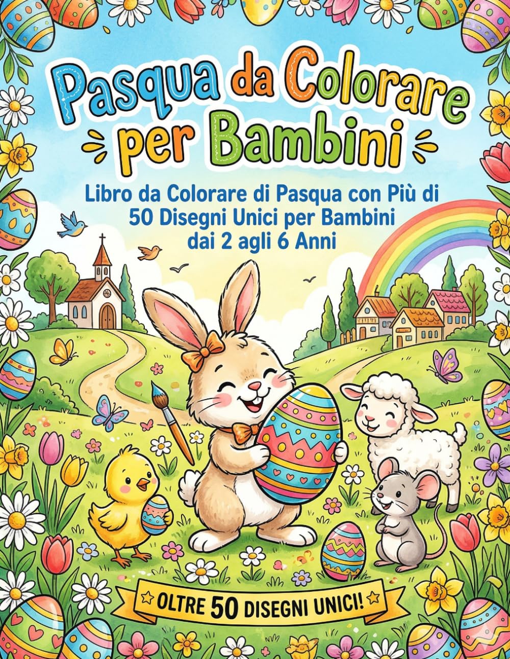 Pasqua da Colorare per Bambini: Libro da Colorare di Pasqua con Più di 50 Disegni Unici per Bambini dai 2 agli 6 Anni