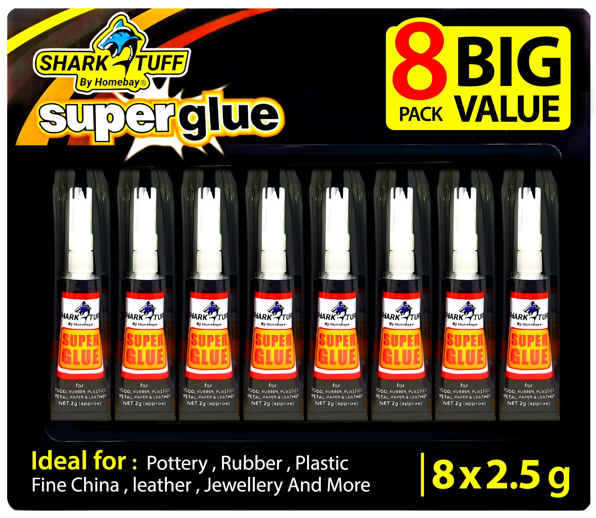 12 Pack - Strong Superglue All Purpose General Strong Instant Repair Toughest Adhesive Super glue Gel For Plastic Rubber Leather Shoes Metal Ceramic & More