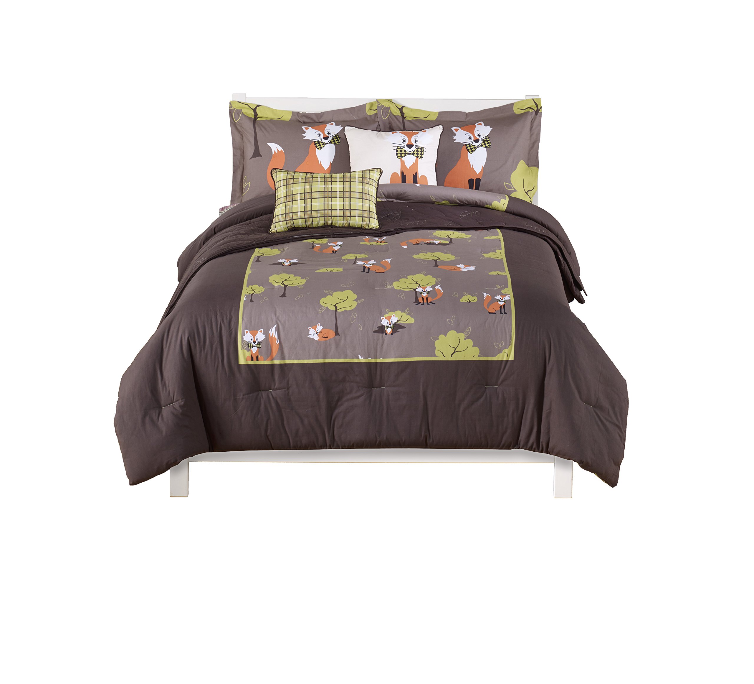 6-Piece Twin Comforter and Sham Set, 100-Percent Polyester, Fox