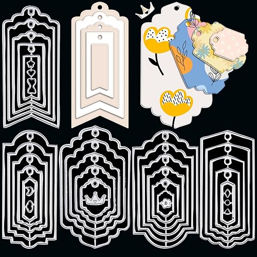 Miniatura 2 de ORIGACH Juego de 5 36 troqueles de corte de metal, troqueles de troquel, plantillas en relieve, herramienta para álbumes de recortes de tarjetas DIY