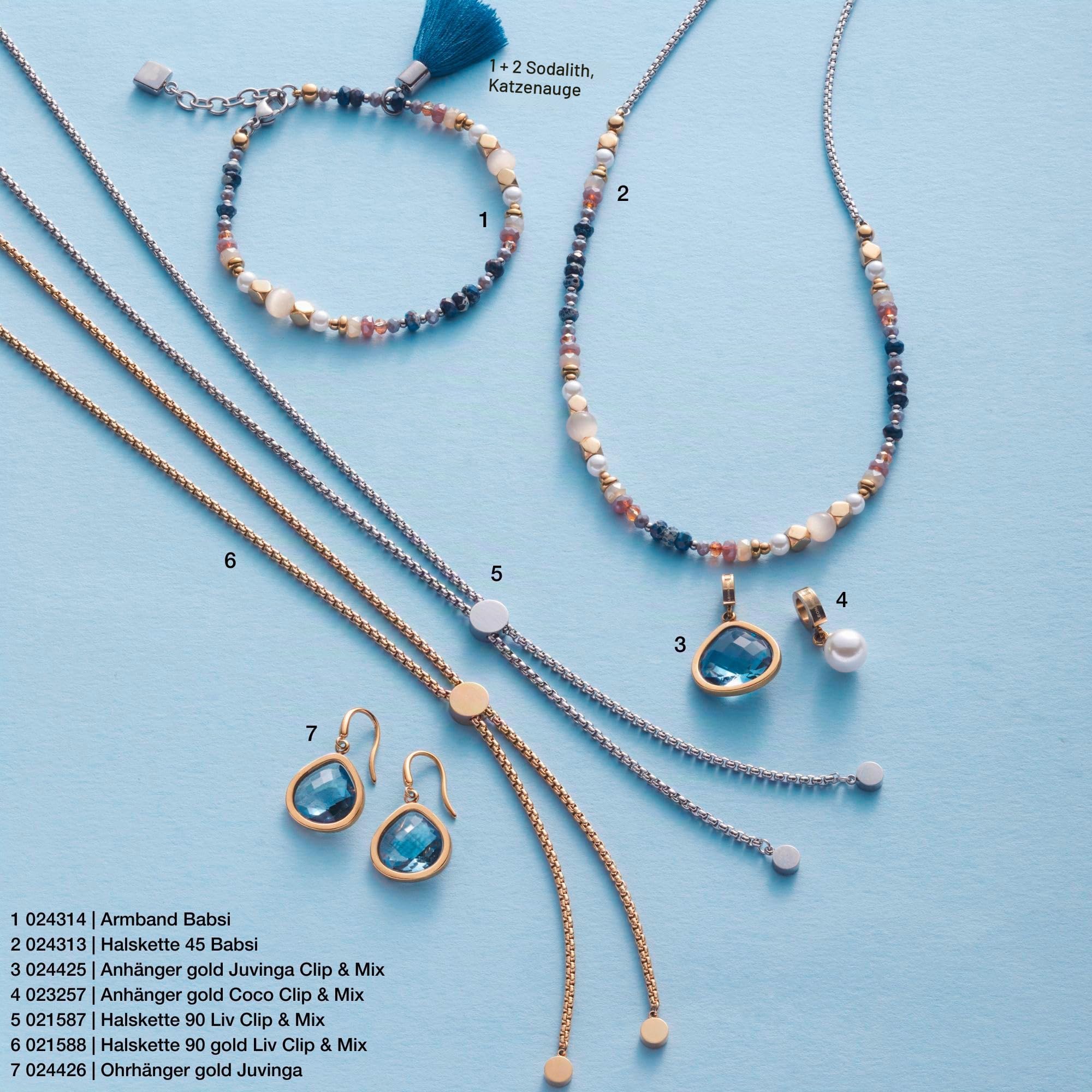 JEWELS BY LEONARDO Ohrhänger Juvinga, 1 Paar Ohrringe aus goldfarbenem Edelstahl, blauer Glasstein in abgerundeter Dreiecksform, Schmuck Damen Geschenk, 024426