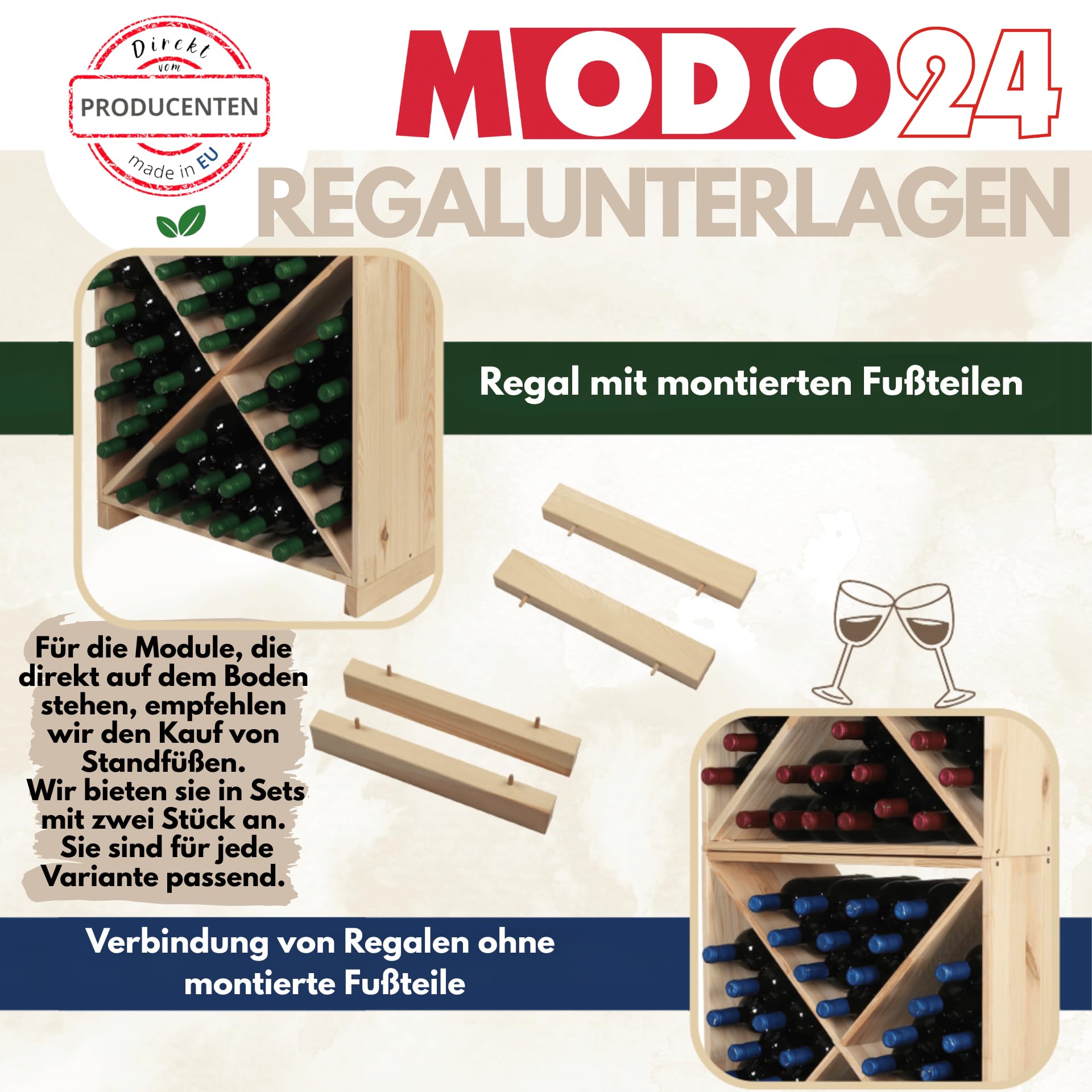 Flaschenregal mit Auszugsböden, Weinregal Massivholz für 30 Flaschen, Weinschrank, Modulares Weinständer, Getränkeregal, Weinflaschenhalter, Kellerregal, Flaschenständer, 60x60x30 cm, Braun