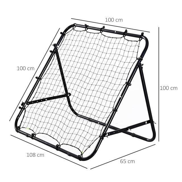 Foto 7 de 8 de HOMCOM Red Rebote fútbol portería Rebote Ajustable jóvenes Negro