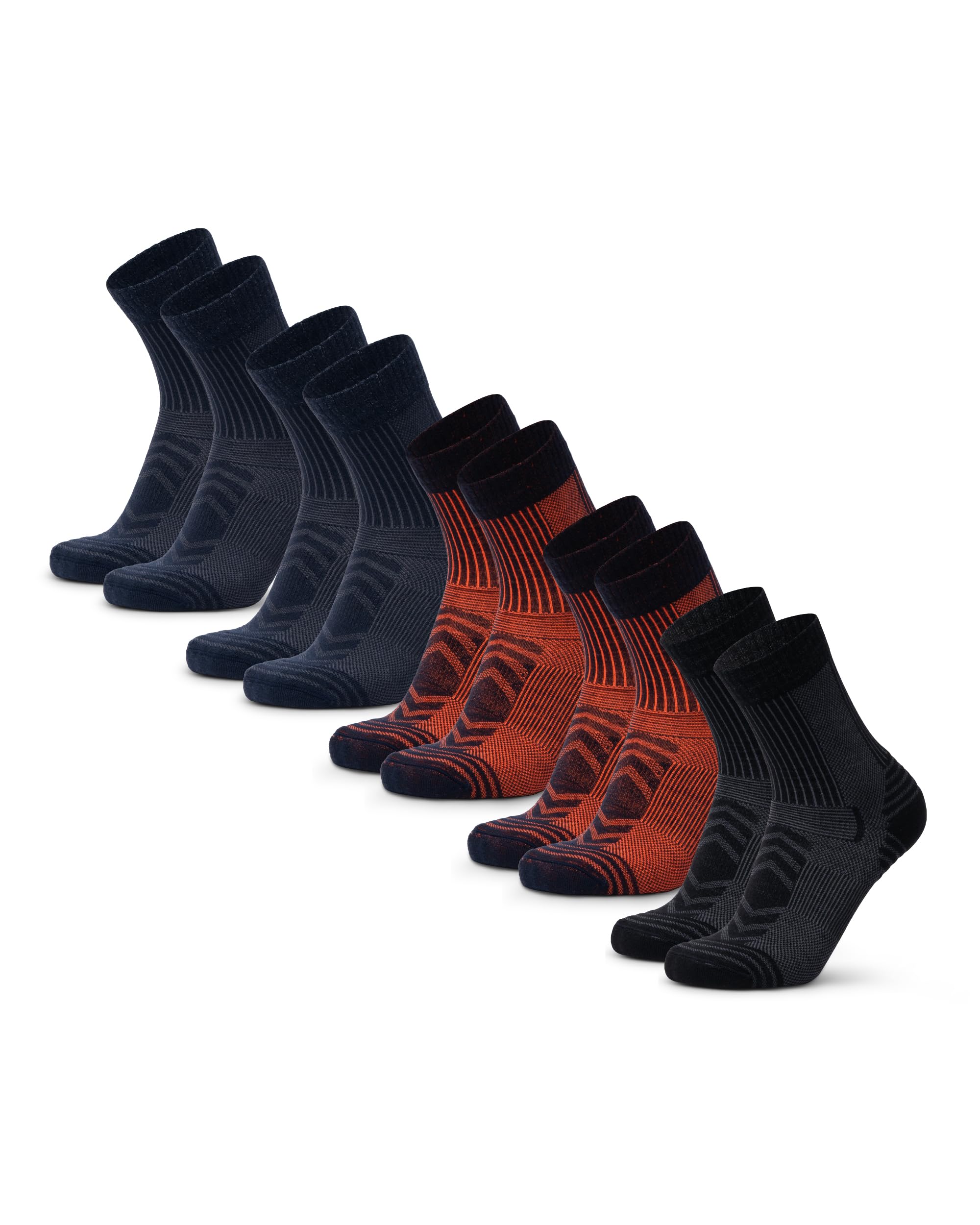 DANISH ENDURANCE Lightweight Merino Wool Hiking Socks, Summer Wool Socks, Merino Socks, Padded, Breathable & Anti-Blister, Unisex, for Men & Women, 3 & 5 Pairs