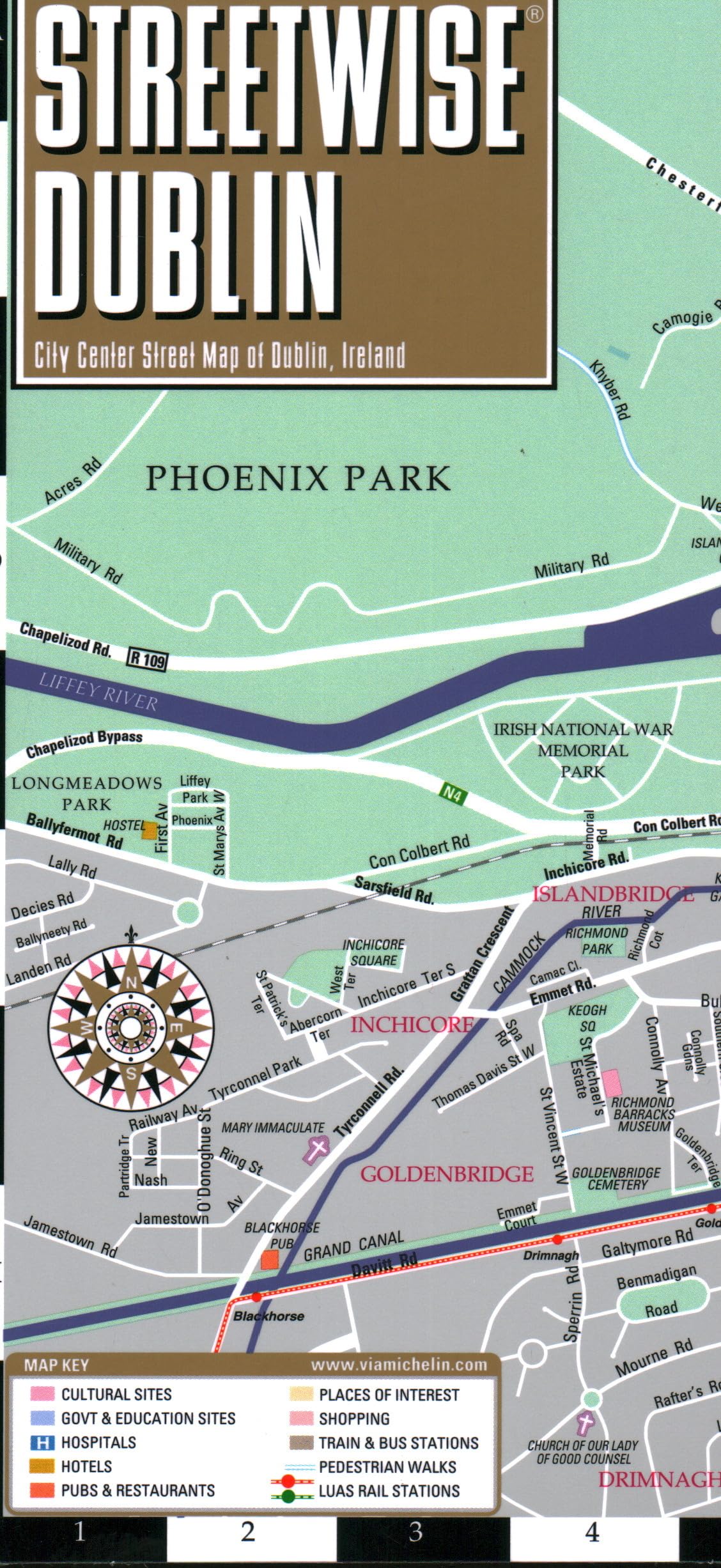 Streetwise Dublin Map: City Center Street Map of Dublin, Ireland