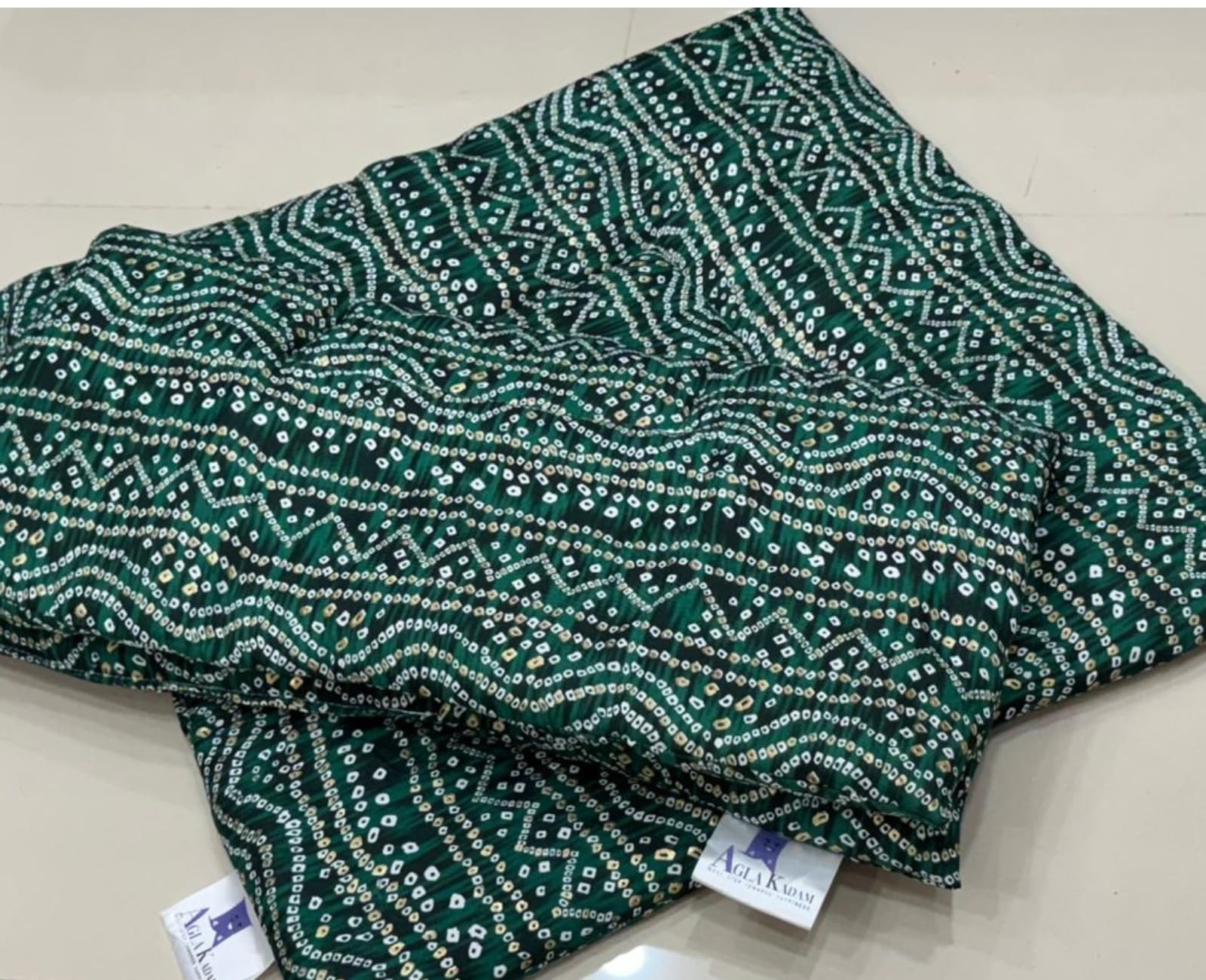 AGLA KADAM Pooja assan Yoga Sitting mat puja Floor Cushion Soft Feel Extra Thick Cotton Fabric 24 x 24 inch (Green)-image-46