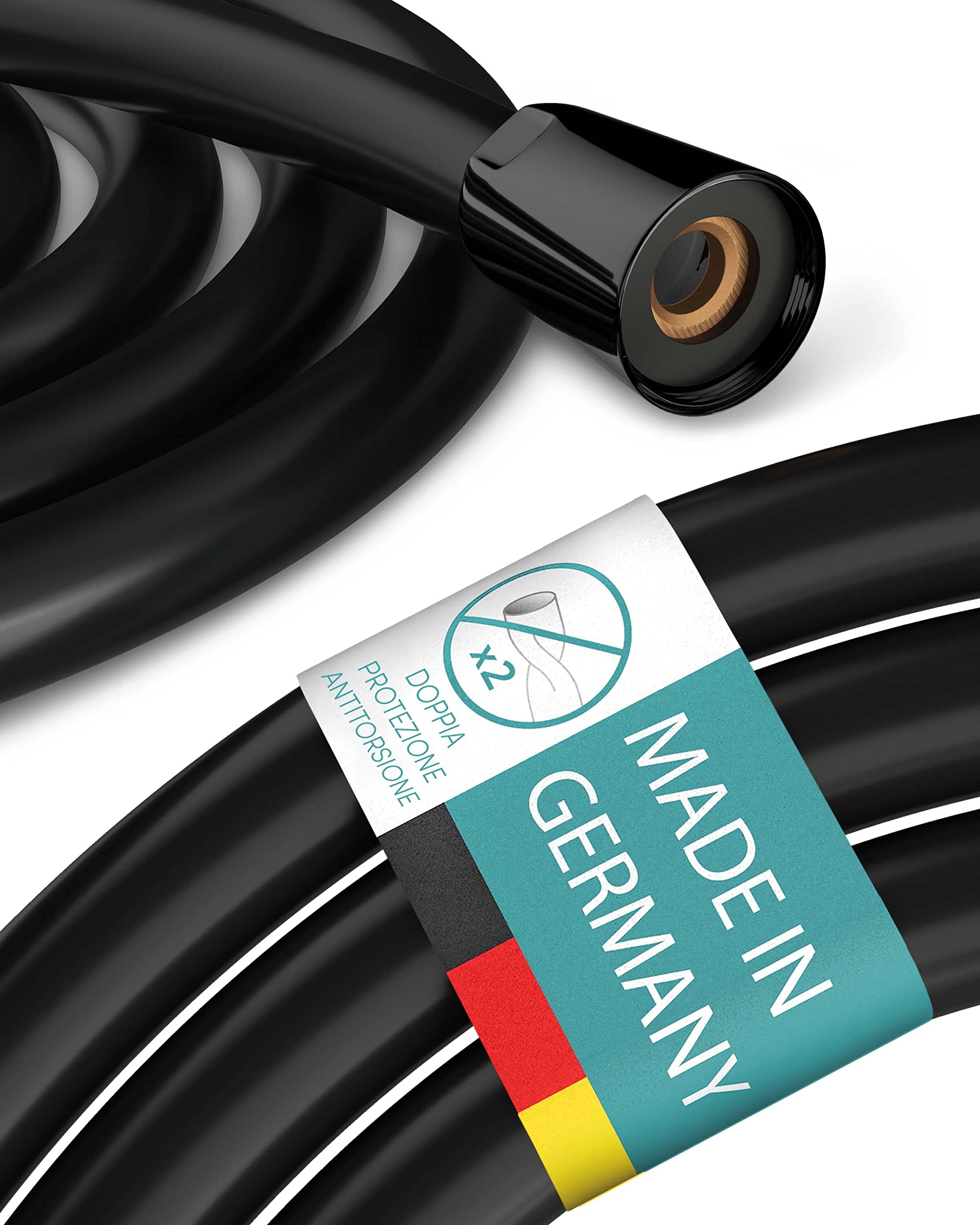 Tubo Doccia Flessibile 1,5 Metri Nero - Antitorsione, Universale Per Rubinetto, Doccia E Bidet - Foto 8