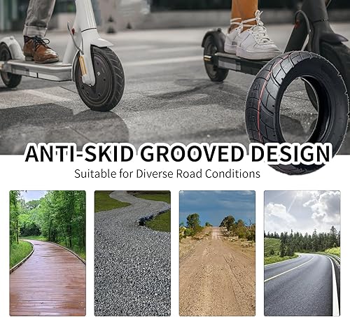 Miniatura 5 de 8065-6 10x3 255x80 Off Road Neumático sin cámara, neumático de repuesto de scooter eléctrico de 10 pulgadas, con válvula de aire de neumático, para