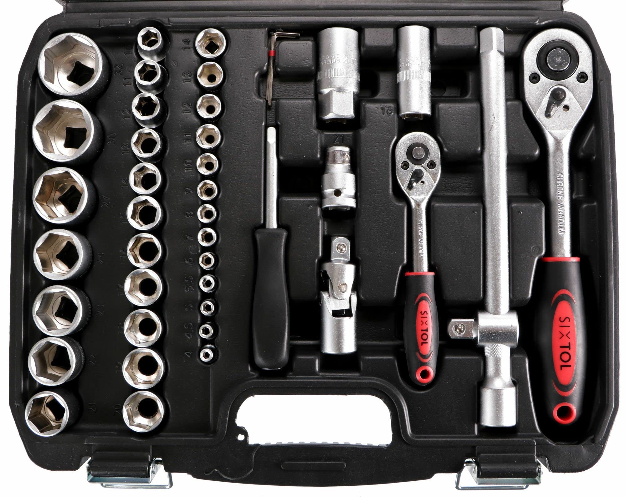 TOOL SET 94 pezzi in una cassetta degli attrezzi | Set Gola, chiavi in acciaio |