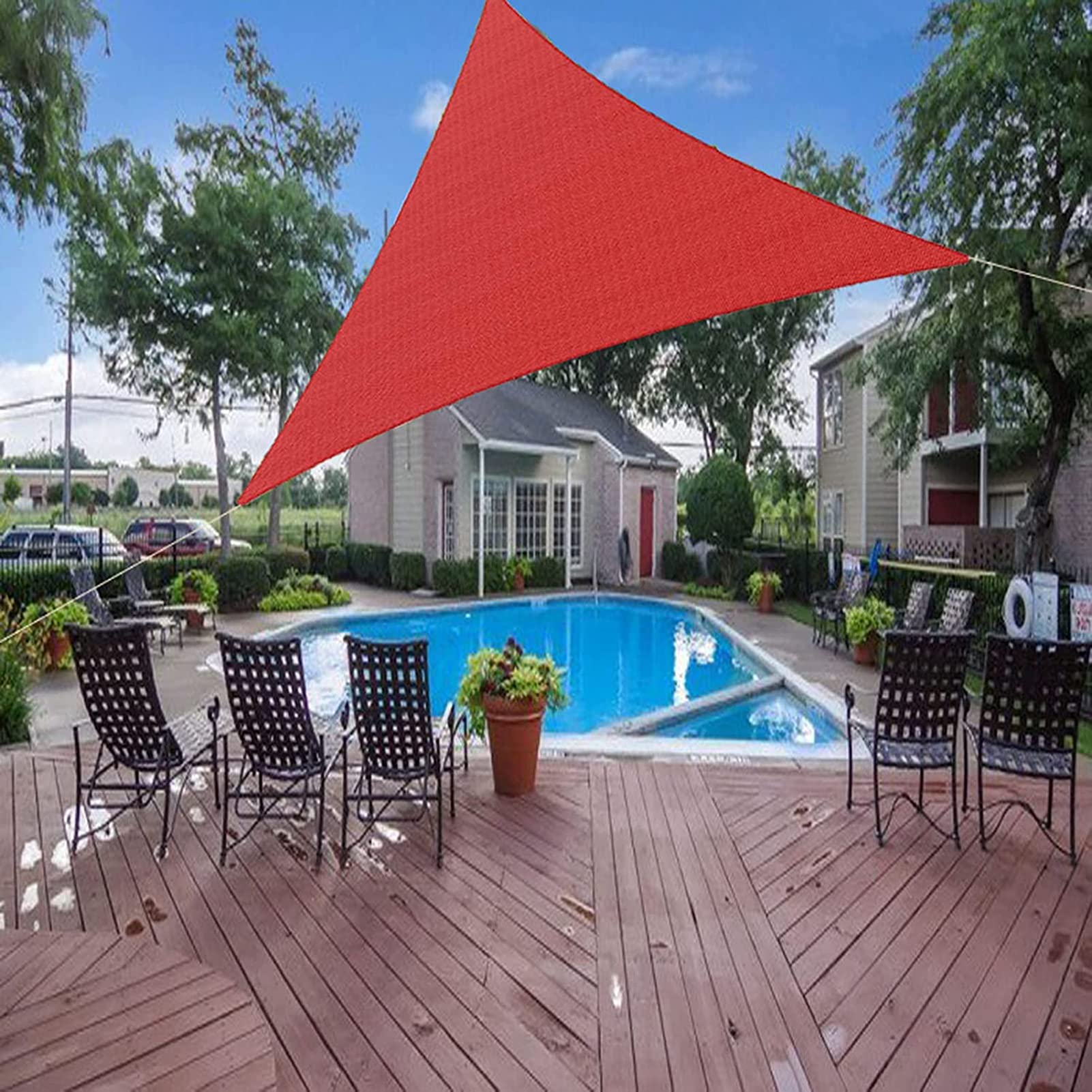 Triangolo Garden e Sail 4 x 4 m impermeabile UV Block Canopy con kit di fissaggio ispessito Sun Protect ning per patio esterno Lns e Dec