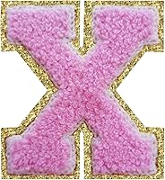 Vista 29 de SPRT - Parches de letras de chenilla universitaria con purpurina, parche de letras blancas para planchar con letras del alfabeto para disfraz