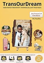 TransOurDream 10 Sheets x A4 Wood Transfer Paper 2.0 - White Film, Photo or Image Iron-On Printable, Inkjet Printers, DIY, Personalised Party Gift, FR-Bois-2.0