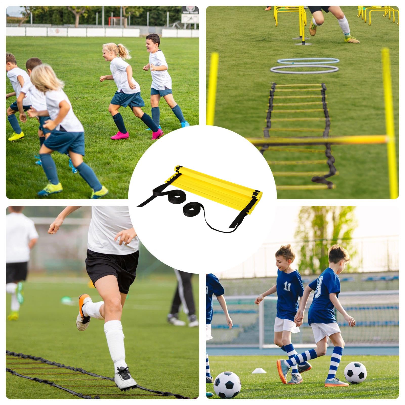 Escalera de Entrenamiento – Dispositivo de Entrenamiento para Agilidad | velocidad, coordinación | Equipo de entrenamiento al aire libre para ejercicios de equilibrio y fitness, ejercicios deportivo