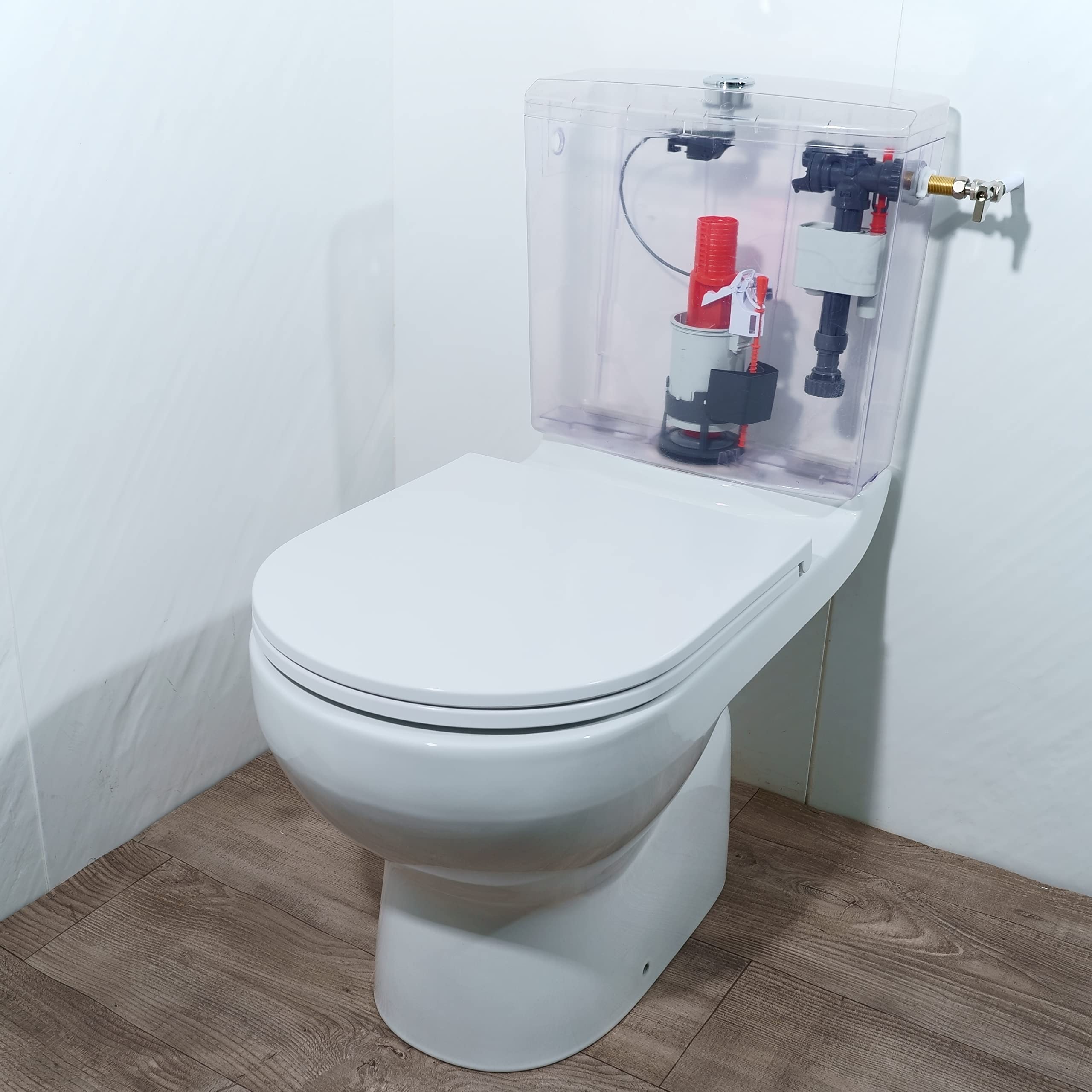 Wirquin 10723731 Chasse d'eau wc robinet flotteur à alimentation latérale et basse Doblo, gris | Régulation précise, installation facile, adaptable à tous types de réservoirs, économie d'eau