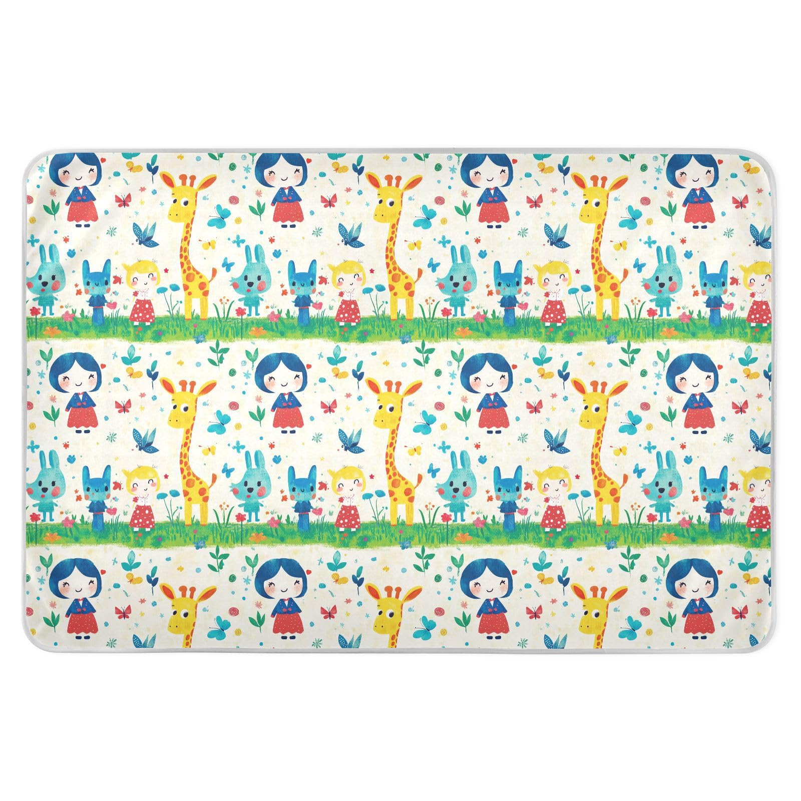 Giraffe Cartoon Cute Girl Bed Underpads Water Resistant Bed Wetting Pads Leakproof Quick Drying Cradle for Baby Boys Girls , 52