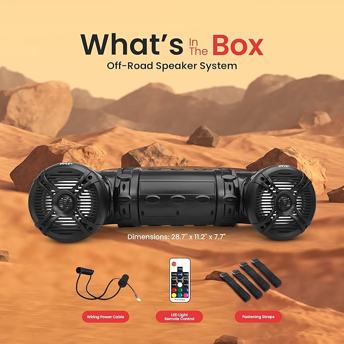 Parlantes Pyle Marine ATV Bluetooth 4.0, 800W, LED, IP44 miniatura 2