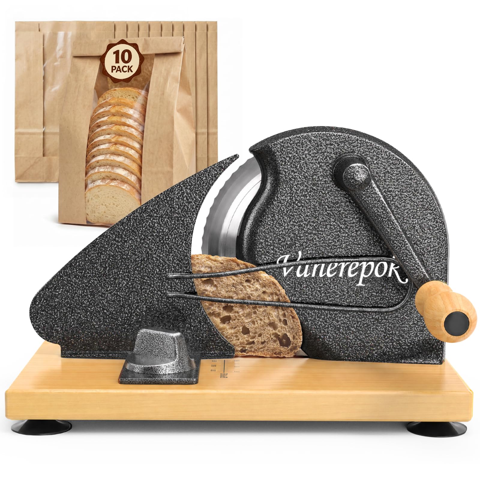 vanerepok Manual Bread Slicer for Homemade Sourdough Adjustable Thickness