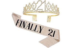 Glitzy Birthday Essentials: Crown and Sash for 21st Festivities