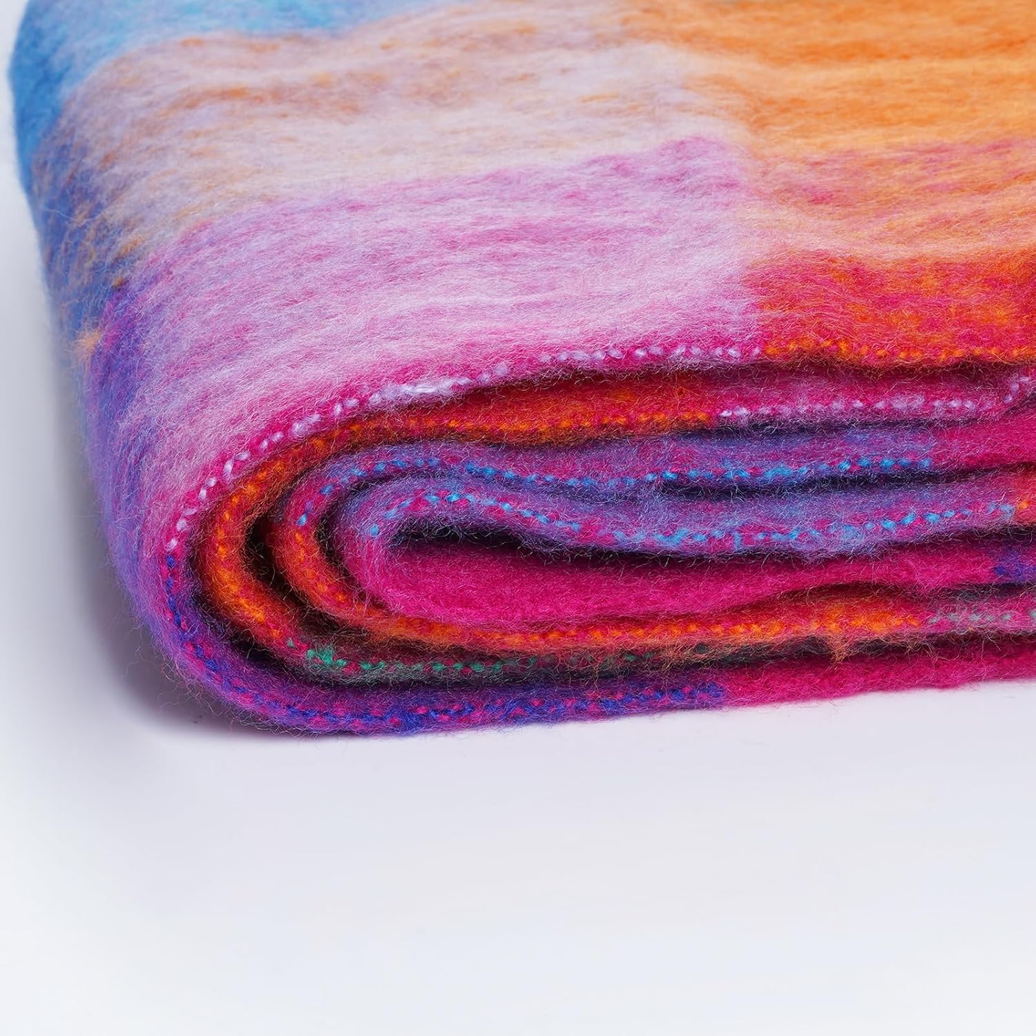 Marrywindix Winter Women Warm Scarf Large Soft Chunky Plaid Scarf Oversized Colorful Checked Thick Knit Casual Tassel Shawl - Image 5