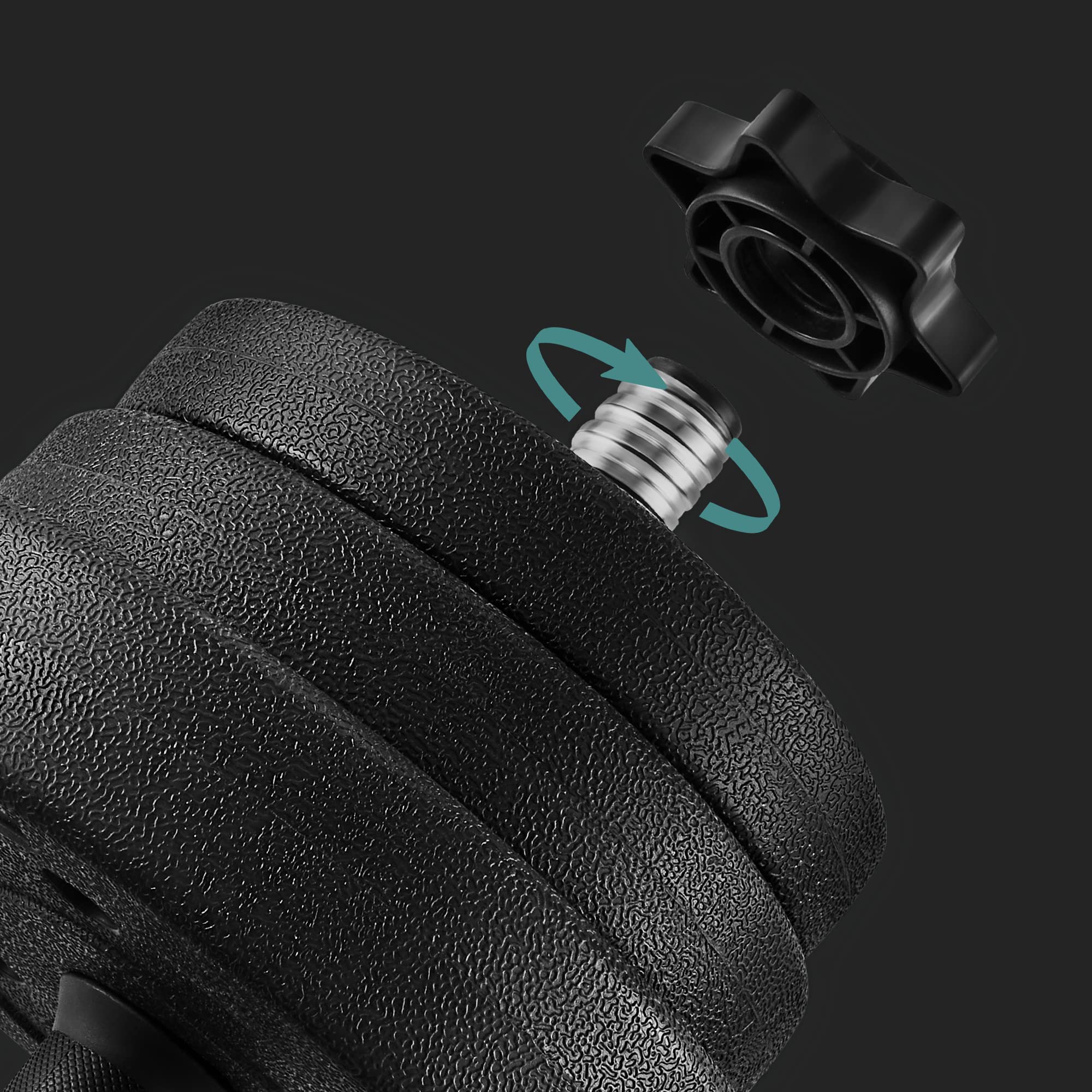 SONGMICS Set di manubri 2 in 1, manubri regolabili con barra extra bilanciere, piastre rivestite in plastica, esercizi fitness, palestra a casa