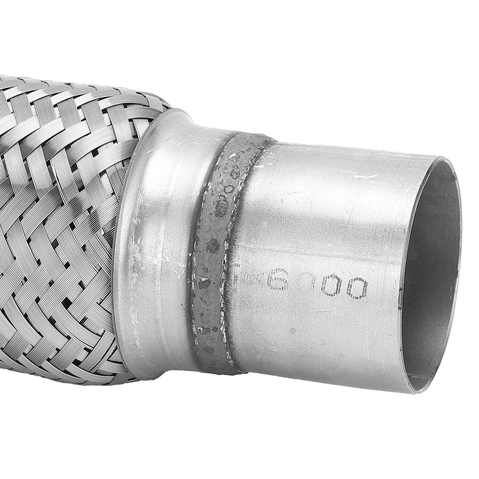 Tubo Flexible De Escape Universal, Fuelle De Escape Trenzado Doble Acero Inoxidable Flexible 57x250 Mm Plateado Para Automóvil Para Camión