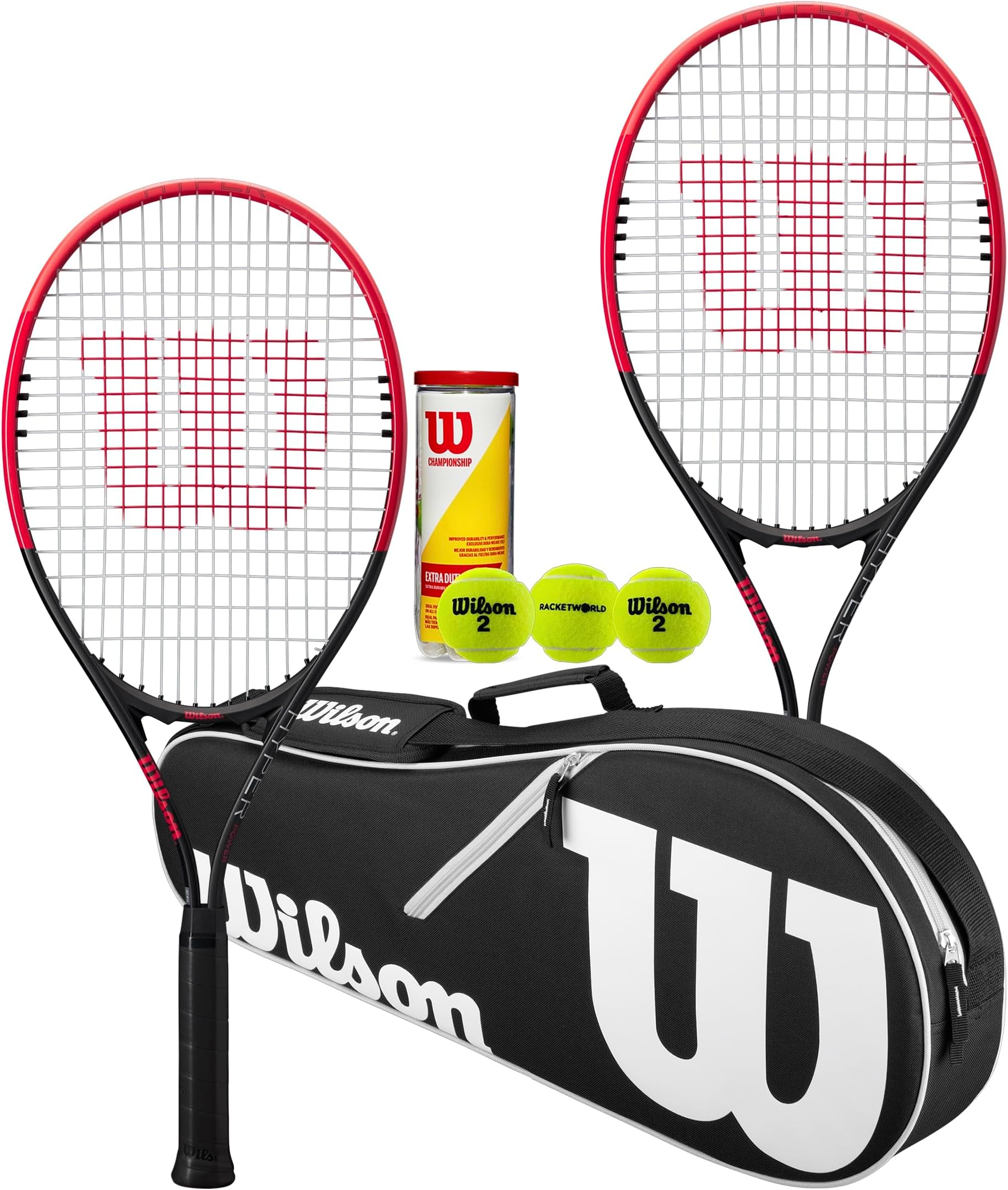 Federer Tennis Racket Twin Set With Wilson Advantage Racket Bag and 3 Championship Tennis Balls