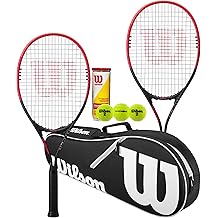 Wilson Federer Tennis Racket Twin Set With Wilson Advantage Racket Bag and 3 Championship Tennis Balls
