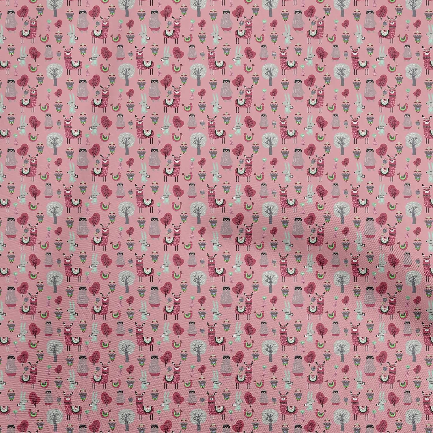 oneOone Cotton Flex Peach Fabric Kids Quilting Supplies Print Sewing Fabric By The Yard 40 Inch Wide