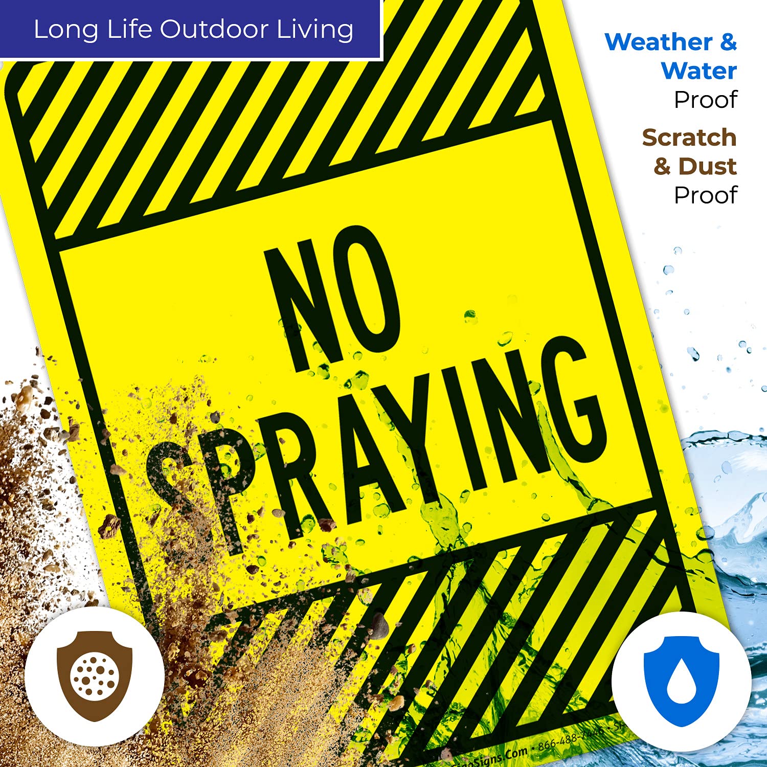 2 Schilder „Please Do Not Spray Lawn“ – Wetterfest, Mit Erdspieß, Für Garten & Rasen