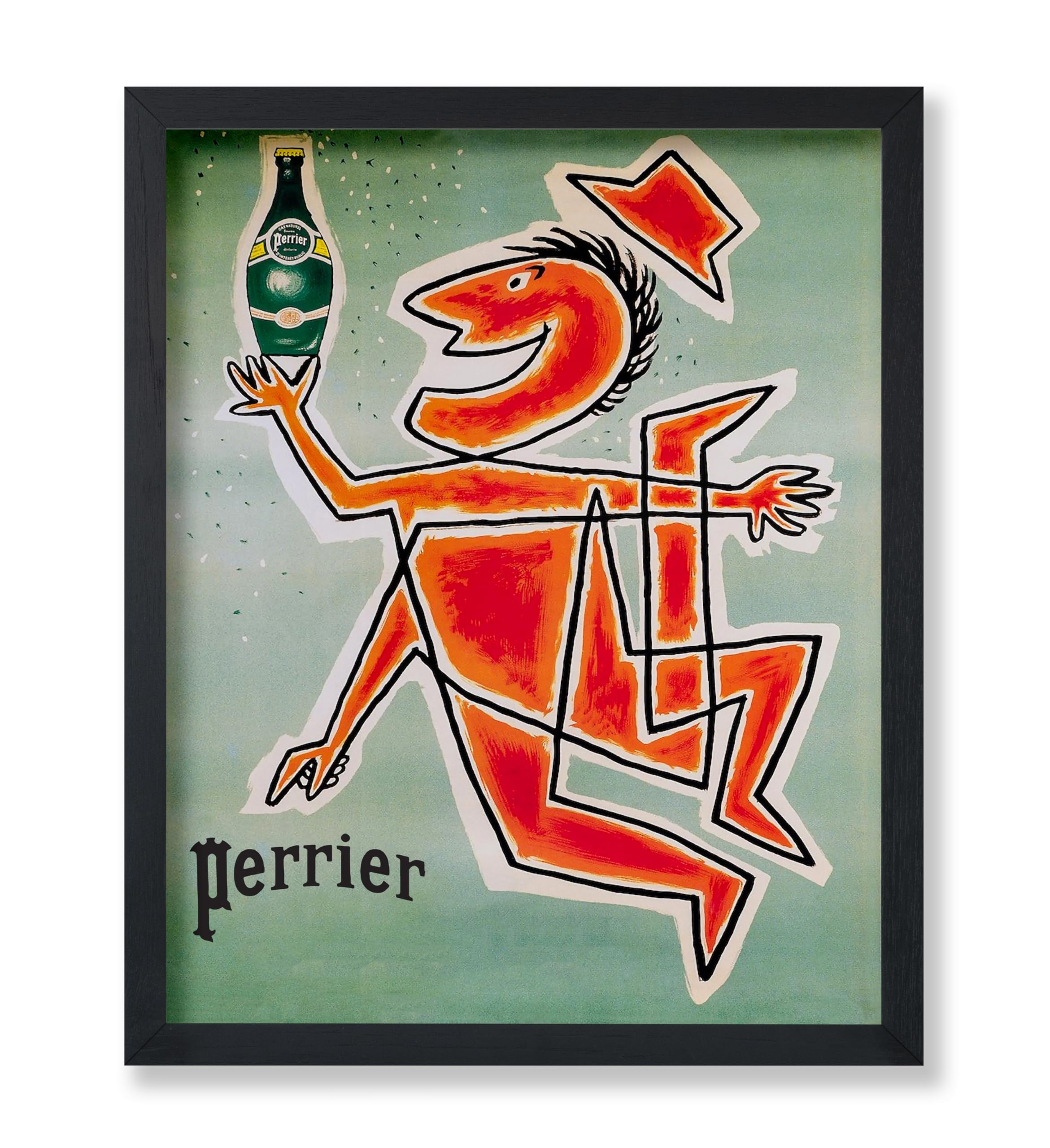 Poster MasterVintage Soda Poster - Retro Sparkling Mineral Water Print - Food & Drink Art - Fun Gift for Him, Her, Bartender - Perfect Decor for Kitchen, Bar, Restaurant - 8x10 UNFRAMED Wall Art