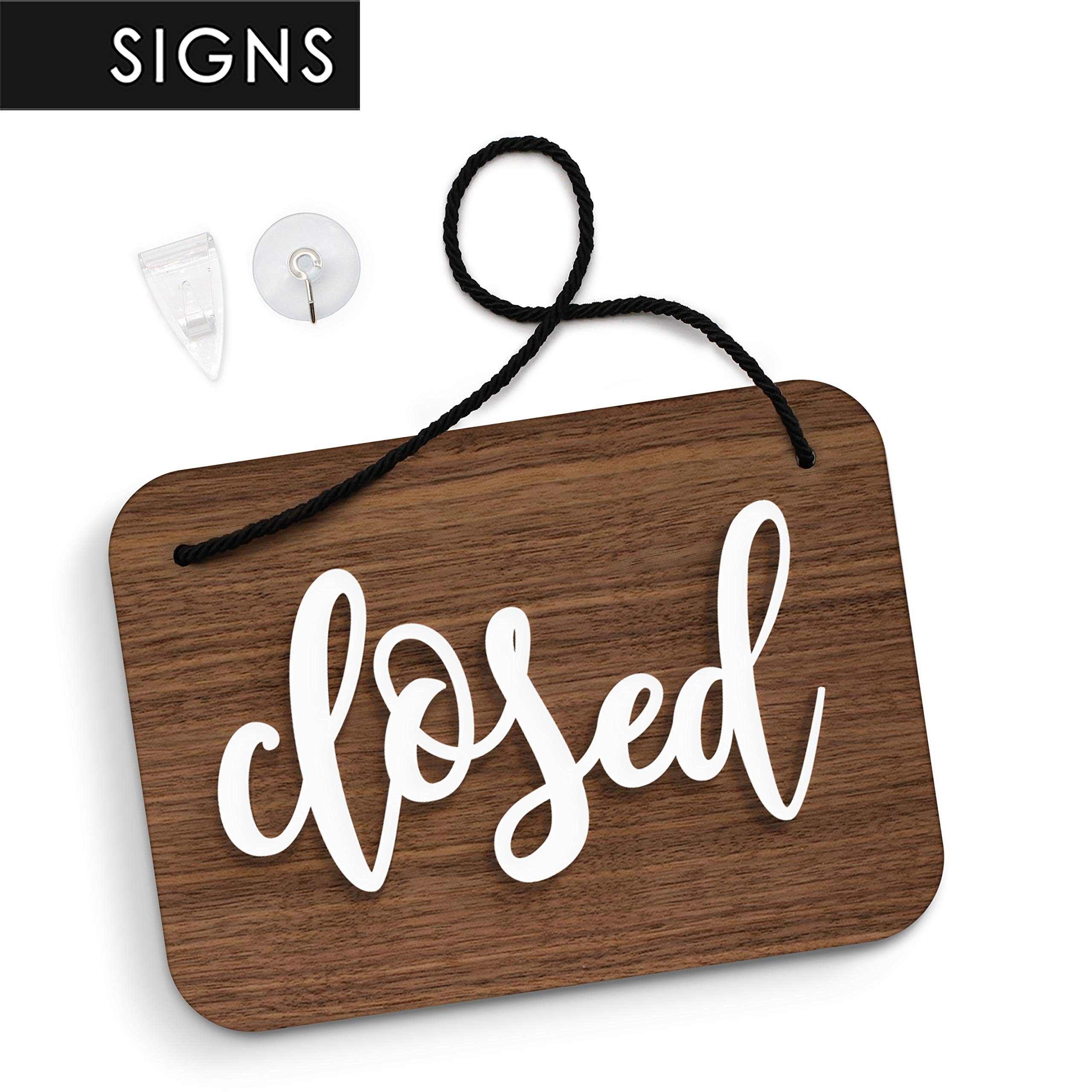 SIGNS - Cartello Open/Closed Inglese a rilievo [OC04] Shabby Chic per porta vetrina ingresso di Bar, Pub, Ristoranti o Negozi