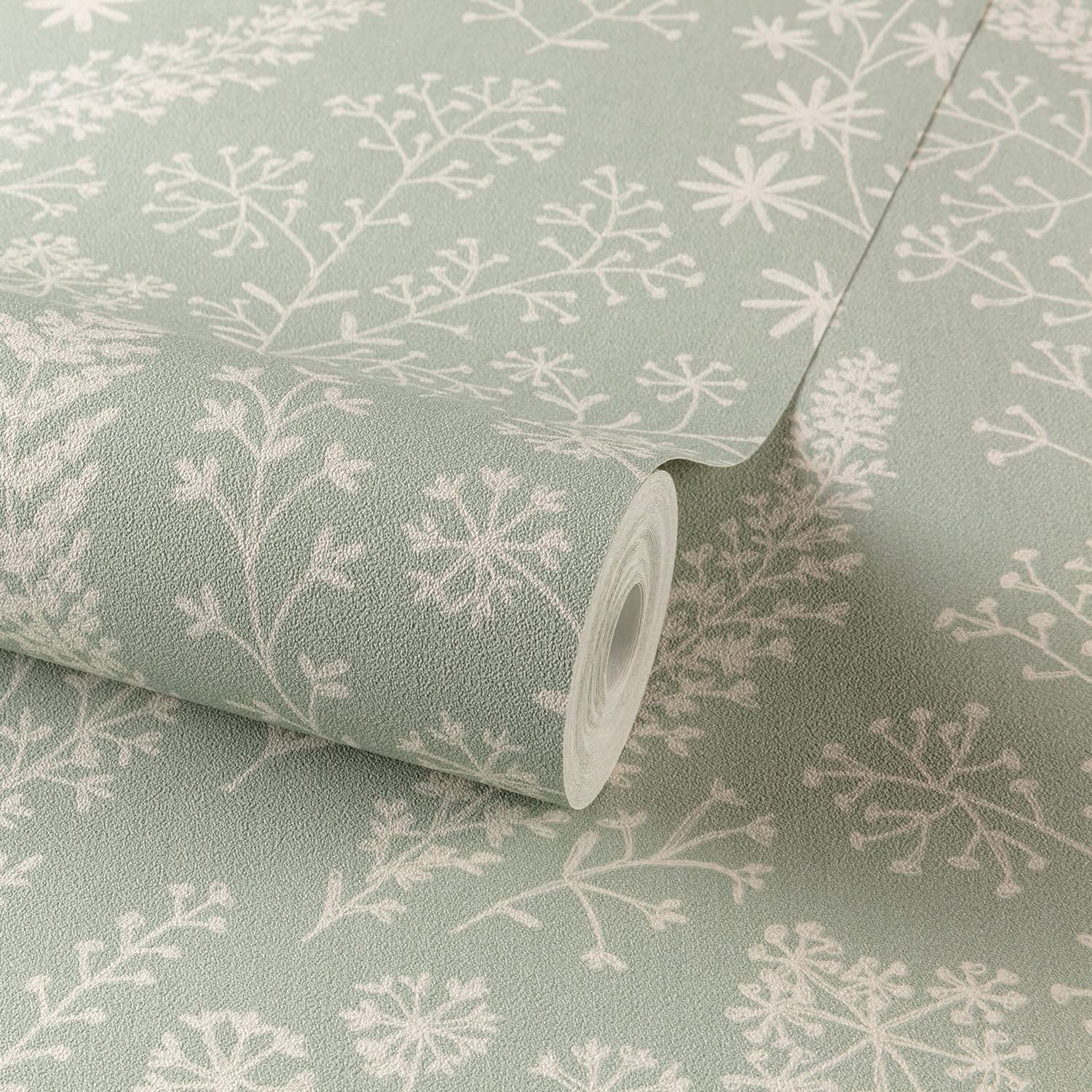Grandeco Astrid Foliage Trail Wallpaper - Sage Green