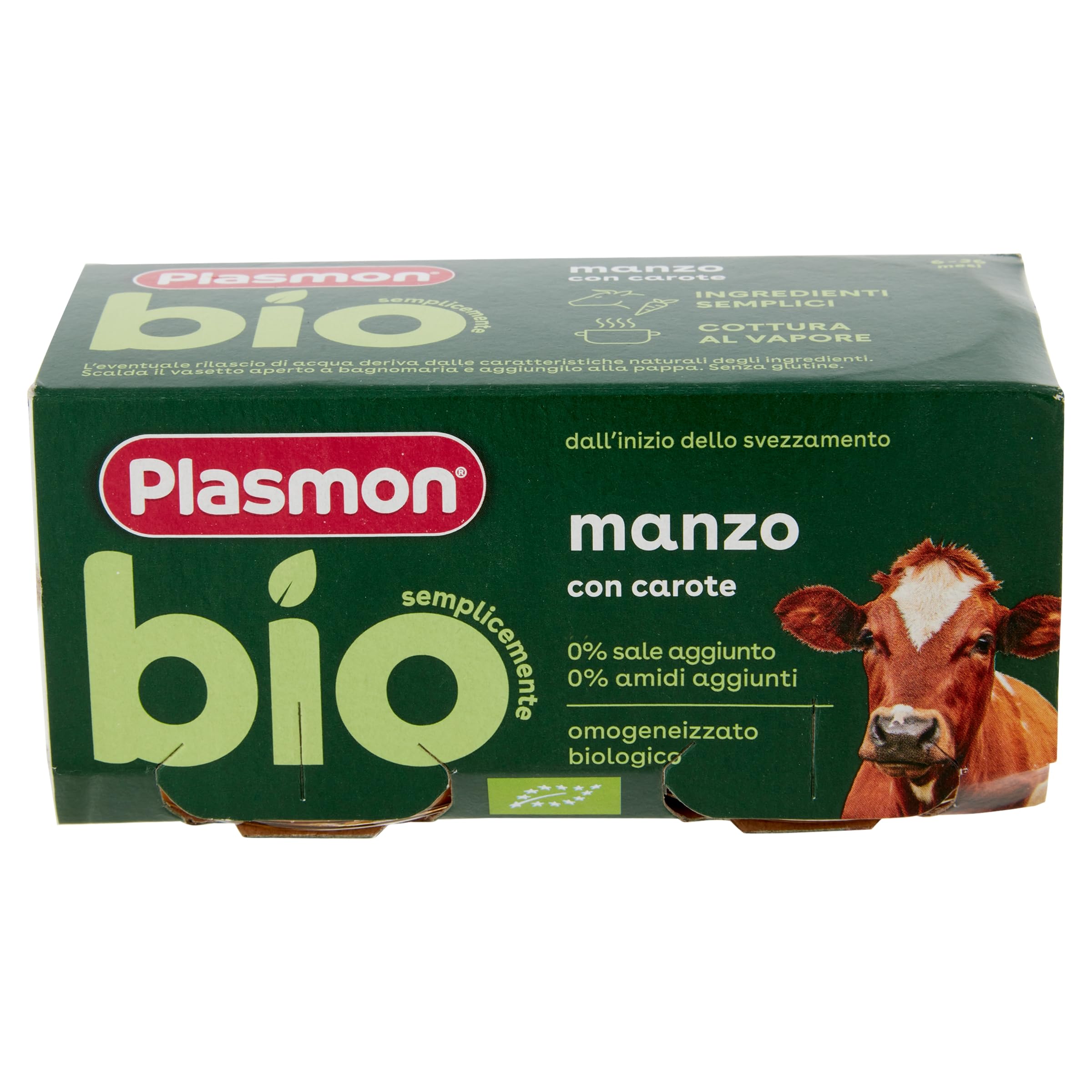 Plasmon BIO Omogeneizzato Manzo 2X80g (12 Confezioni)