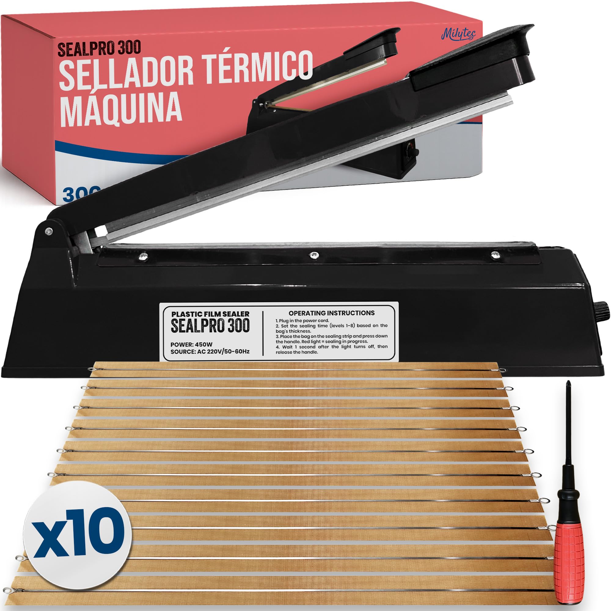 Sellador de Bolsas de Plástico con Cierre Térmico - Máquina Selladora Portátil y Precintadora para Alimentos - Mini Termoselladora Ideal para Cocina, Hogar y Uso Comercial Diario