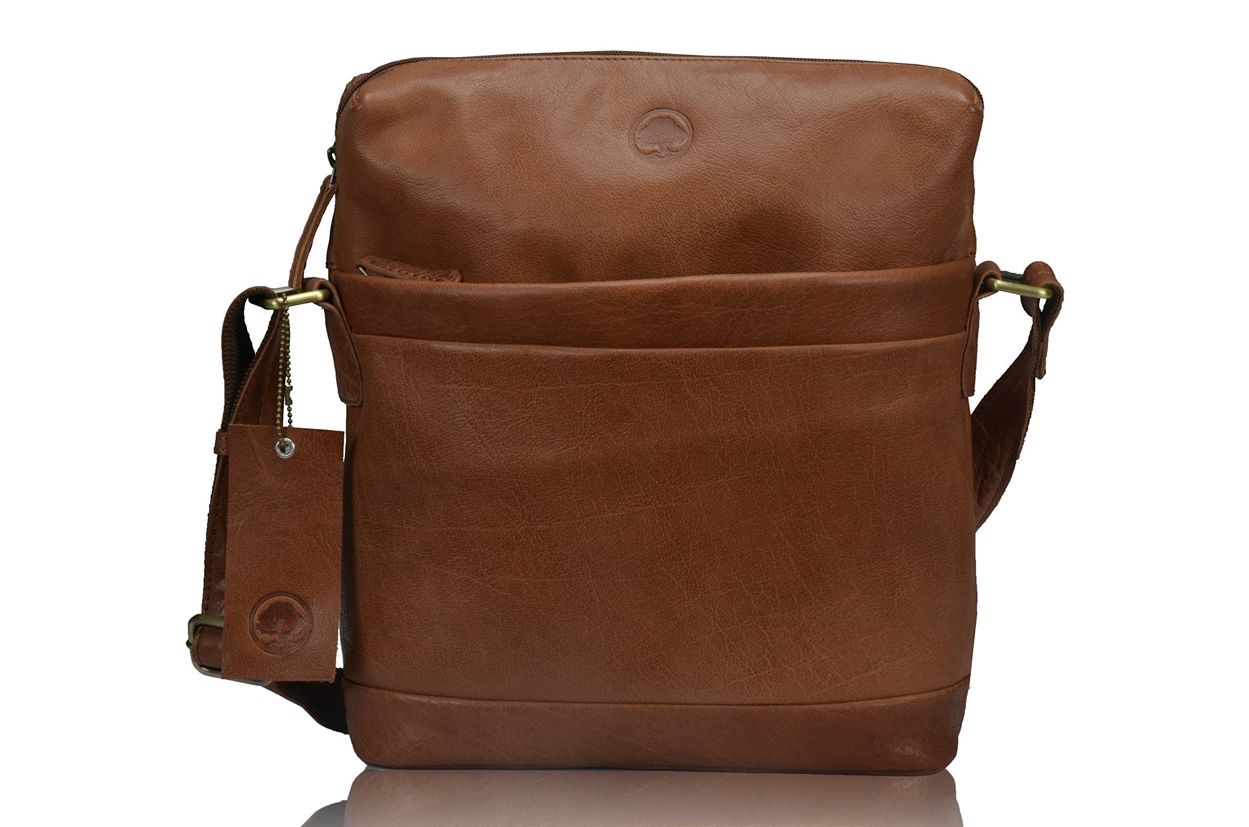 TONY'S BAGS - Natural Leather bag 14 Inch Genuine Leather Handmade Vintage Rustic Crossbody Messenger Courier Satchel Bag Gift Men Satchel Bags - Laptop Bag Mac book air bag