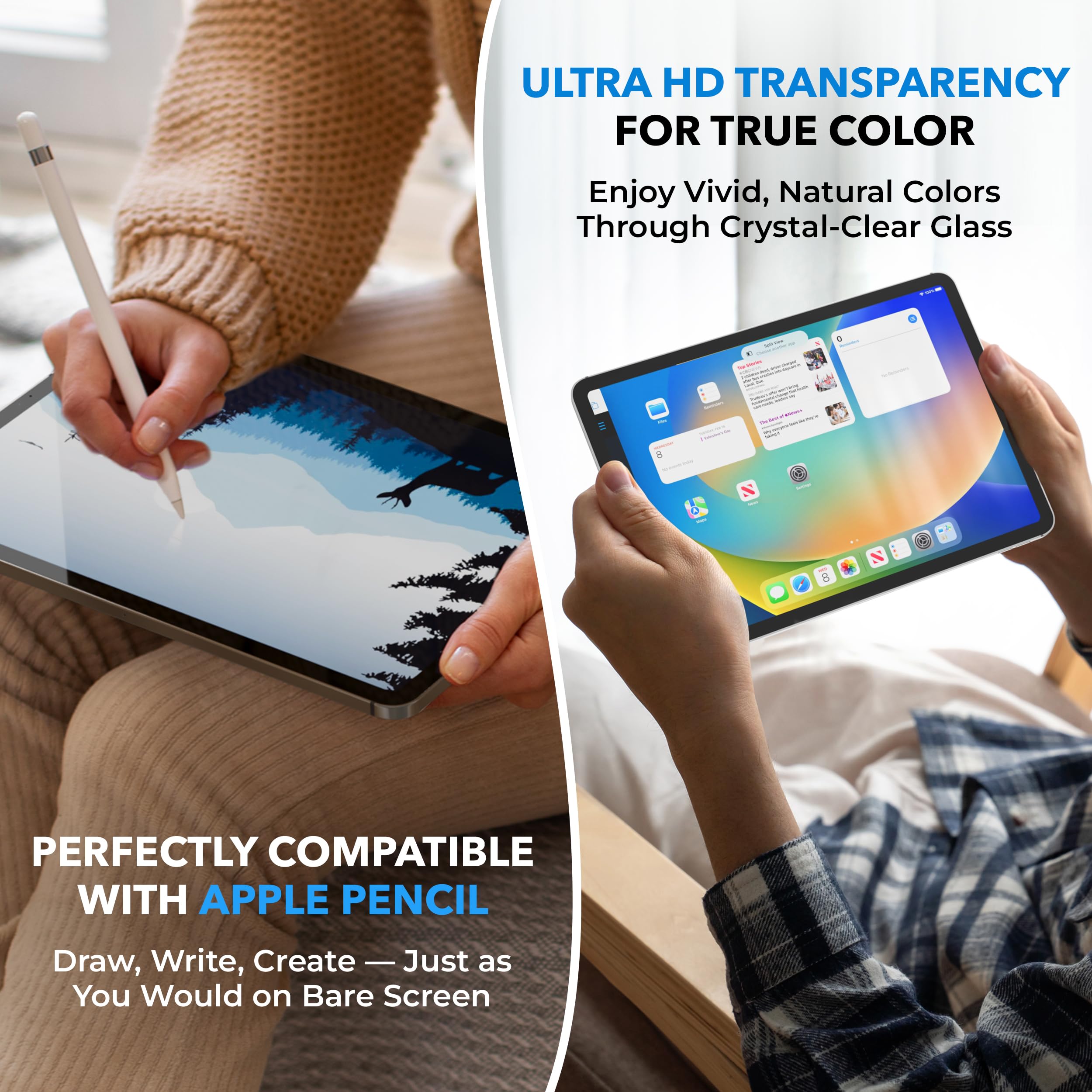 Deppa Pellicola Protettiva per iPad Air 10.9-inch (2022/2020, 5th/4th Gen) e iPad Pro 11-inch (2018-2022) con Kit Installazione