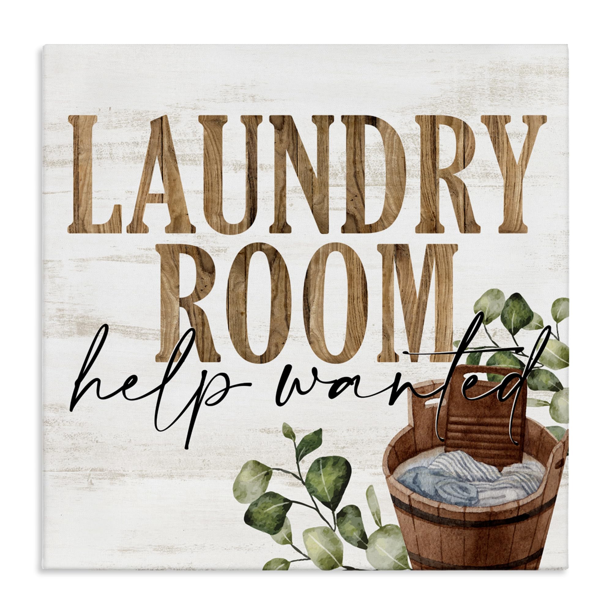 'Help Wanted Rustic Laundry Room'| Canvas Art