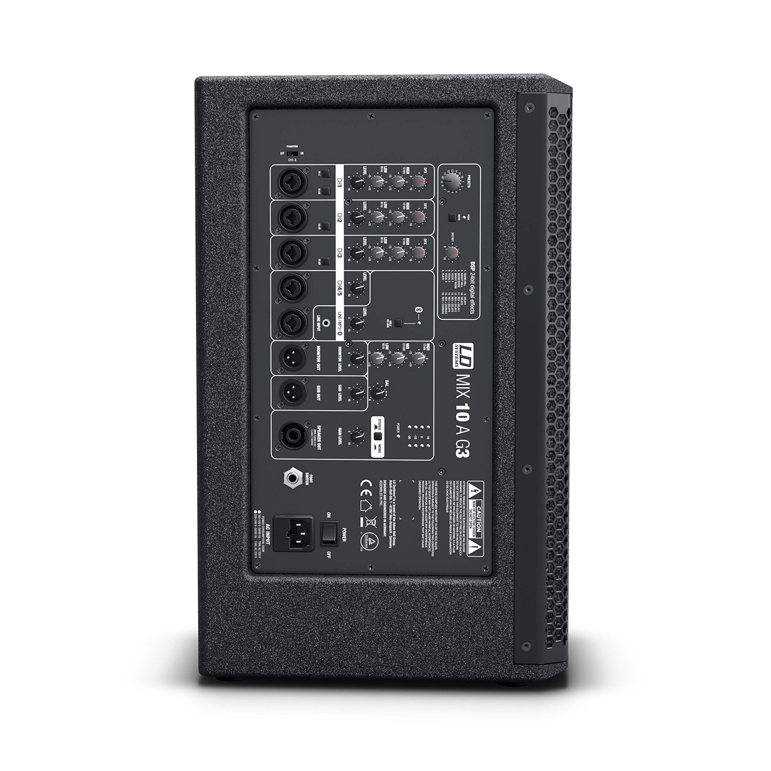 LD Systems MIX 10 A G3-2-Weg Aktiv-Lautsprecher mit integriertem 7-Kanal-Mixer, 10" Woofer nd 1" Celestion Hochtöner, schwarz