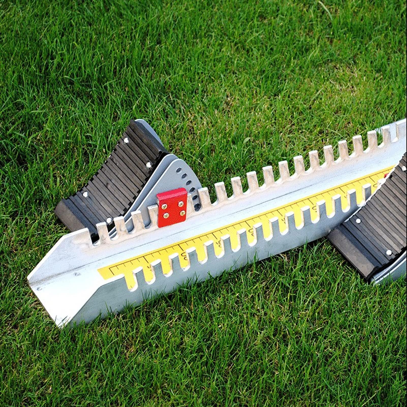 Equipo de Atletismo Ajustable de aleación de Aluminio para Pista y Campo, Tacos de Salida, Pedales de Goma, 70 x 15 x 5 cm, Amarillo.