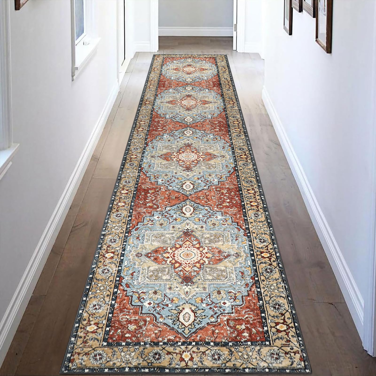 Tappeto Runner Antiscivolo Lavabile 60x... In Finto Cashmere, Bohémien Vintage Per Corridoio E Cucina