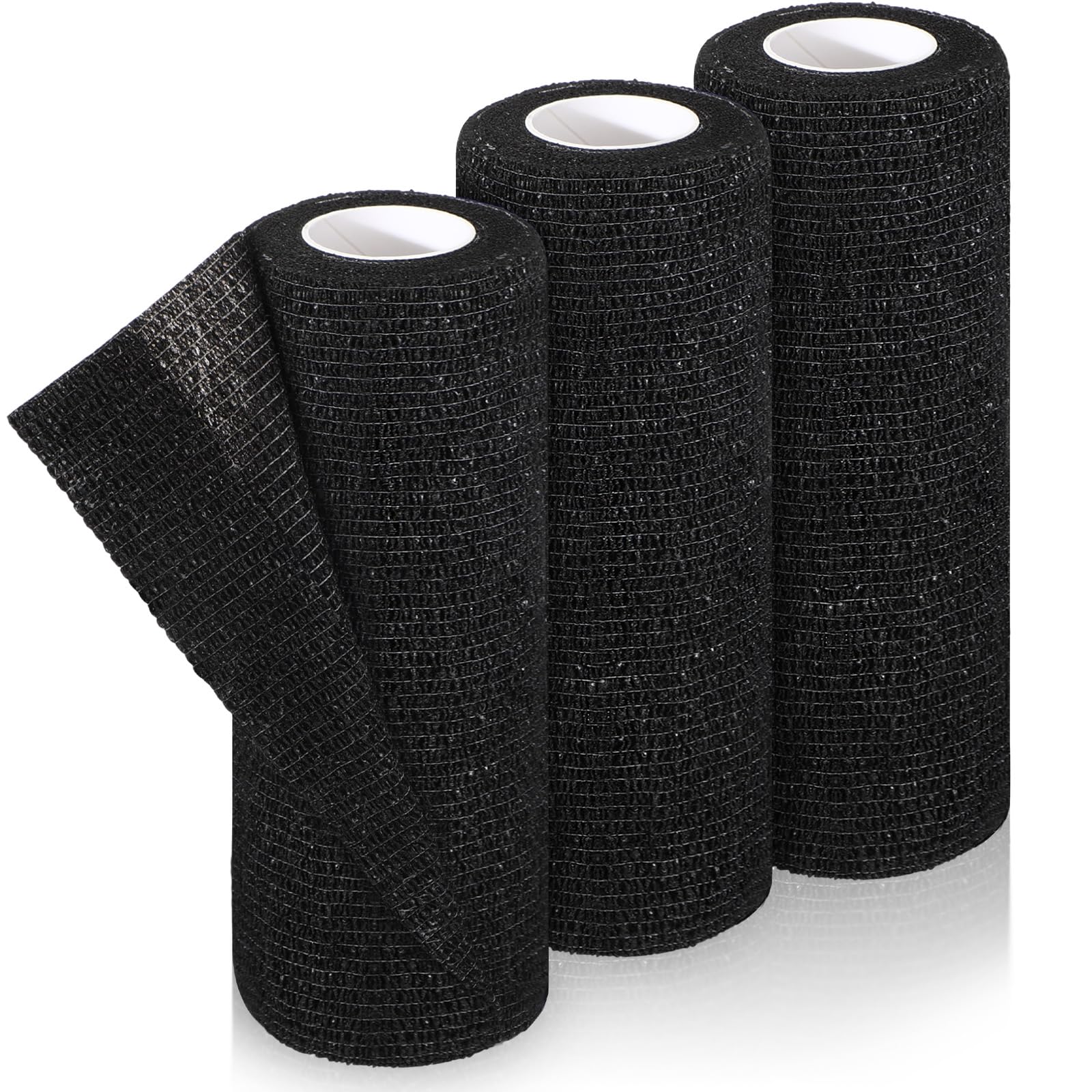 Nuanchu Elastic Bandages - 3 Rolls, Black -1 Nuanchu Elastic Bandages - 3 Rolls, Black -1